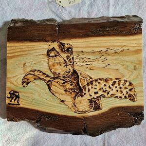 Handcrafted Wooden Sea Turtle Art